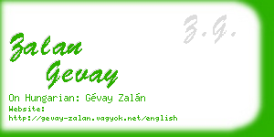 zalan gevay business card